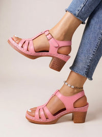 Diane | Block Heel Buckle Strap Sandals