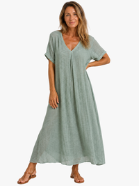 Diane | Linen V-Neck Maxi Dress