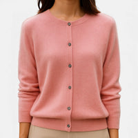 Donna | Knitted Round Neck Button Cardigan