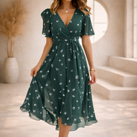 Donna | V-Neck Floral Wrap Midi Dress