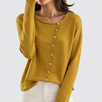 Elaine | Button-Up Knitted Cardigan With Pearl Button Details