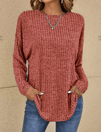 Elaine | Oversized Ribbed Knit Crewneck Sweater