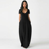 Gail | Elegant V-Neck Maxi Dress with Pockets