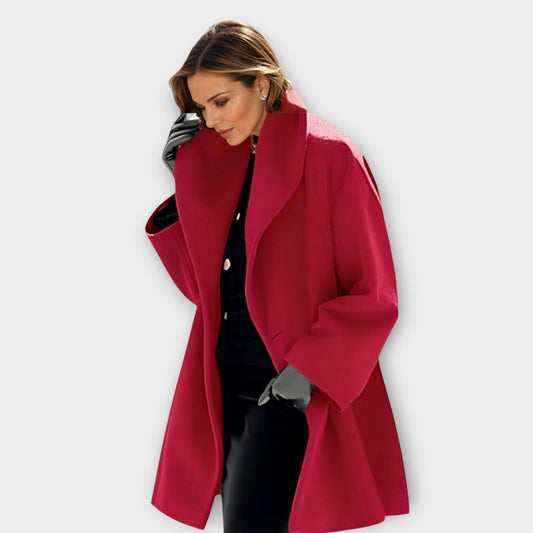 Gail | Wool Coat with Oversized Shawl Collar