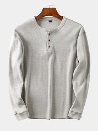 Gary | Ribbed Crew Neck Henley Top