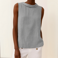 Gloria | Sleeveless Folded Collar Top