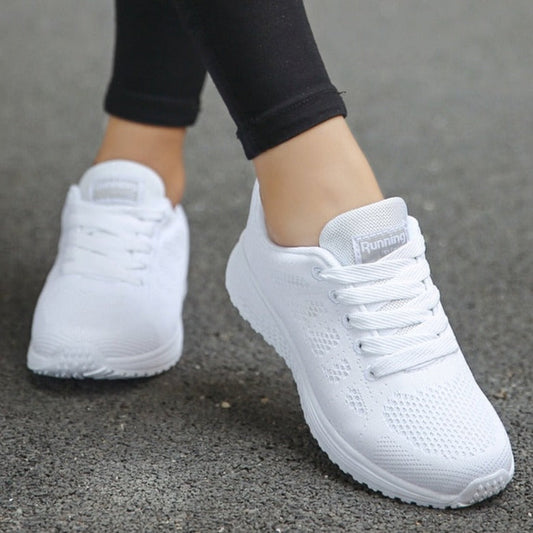 Heather | Lace-Up Mesh Knit Sneakers