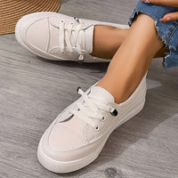 Heather | Lace-Up Platform White Sneakers