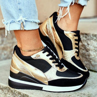 Heather | Wedge Sneakers with Lace Up Closure