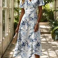 Janice | Floral V-Neck Midi Dress