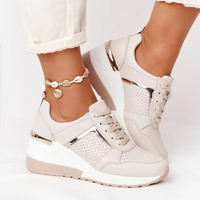 Janice | Wedge Sneaker with Metallic Accents