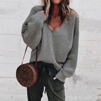 Jean | Oversized V-Neck Knit Sweater