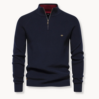 Jeffrey | Quarter Zip Ribbed Knit Sweater
