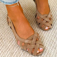 Jennifer | Woven Crisscross Heeled Sandals