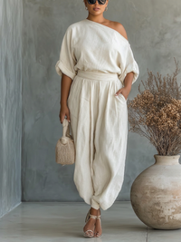 Judith | One-Shoulder Linen Top
