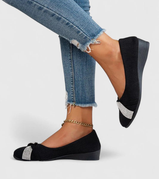 Judy | Rhinestone Crisscross Ballet Flats