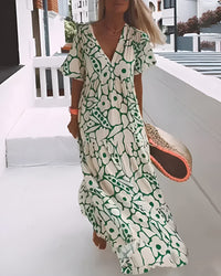 Judy | Summer Floral V-Neck Maxi Dress