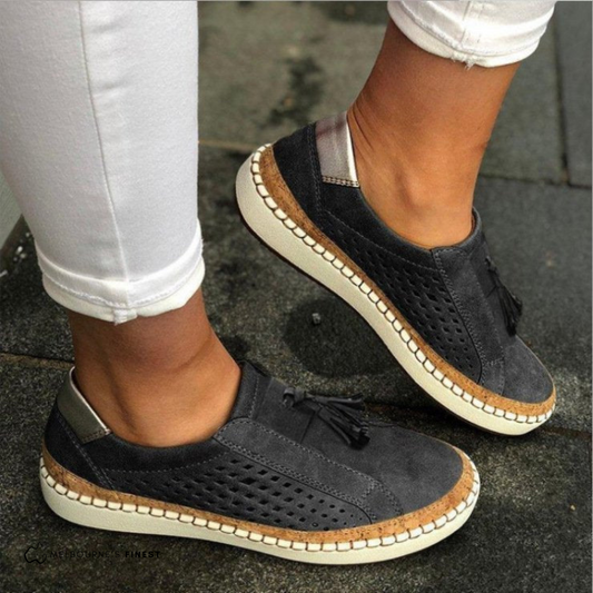Julie | Slip-On Perforated Sneakers with Tassel Detail