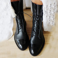 Karen | Classic Lace-Up Leather Ankle Boots