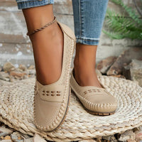 Karen | Perforated Woven Stitch Loafers