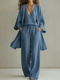 Karen | Relaxed Three-Piece Wide-Leg Co Ord Set