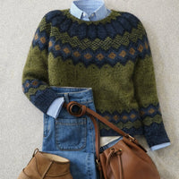 Kathleen | Fair Isle Crewneck Knit Sweater with Relaxed Fit