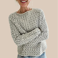 Kathleen | Textured Crewneck Knit Sweater