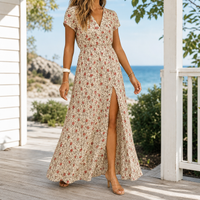 Kelly | Floral Wrap Maxi Dress With Side Slit
