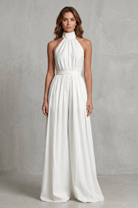 Kelly | Halter Wide-Leg Jumpsuit With Tie Waist