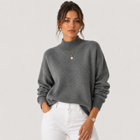Kelly | Oversized Mock Neck Chunky Knit Sweater