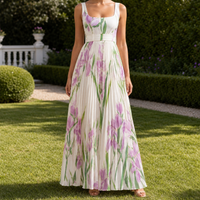 Kim | Floral Pleated Maxi Dress