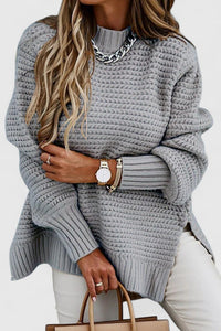 Kimberly | Oversized Chunky Knit Mock Neck Sweater