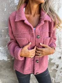 Lisa | Collared Button-Front Teddy Shacket