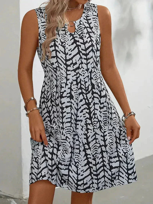 Lisa | Sleeveless Abstract Print Sundress