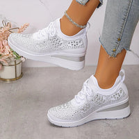 Lisa | Sparkling Rhinestone Wedge Sneakers