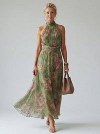 Lynn | Floral Halter Maxi Dress