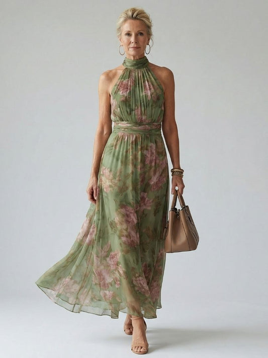 Lynn | Floral Halter Maxi Dress
