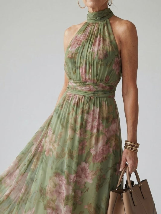 Lynn | Floral Halter Maxi Dress