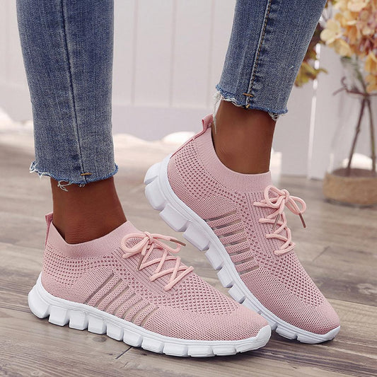 Lynn | Knit Mesh Lace Up Sneakers
