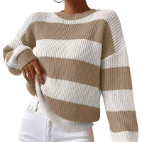 Marilyn | Relaxed Crewneck Sweater with Chunky Knit and Stripes