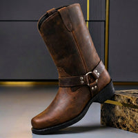 Mark | Distressed Leather Harness Boots