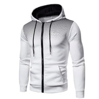 Men's Athletic Fleece Zip-Up Hoodie with Halftone Dot Print