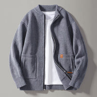 Men's Zip Up Ribbed Knit Cardigan