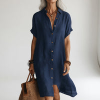 Michelle | Linen Midi Shirt Dress
