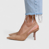 Michelle | Pointed Toe Slingback Suede Pumps