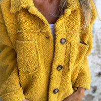Nancy | Fleece Shacket with Lapel Collar and Chest Pockets