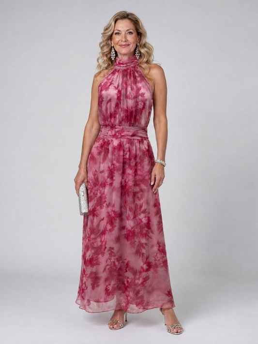 Nancy | Floral Halter Midi Dress