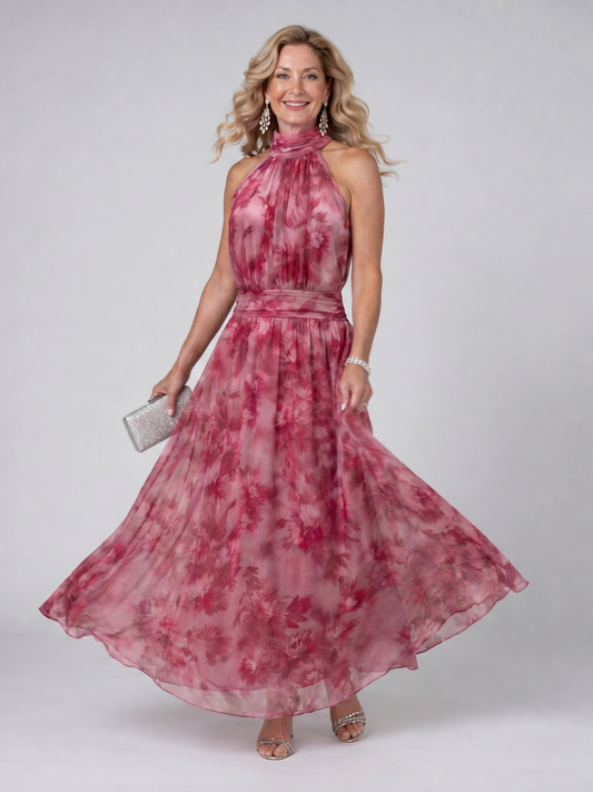 Nancy | Floral Halter Midi Dress