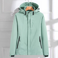 Nancy | Hooded Zip-Up Rain Jacket with Elastic Cuffs