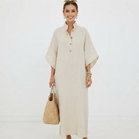 Nancy | Linen Maxi Dress With Kimono Sleeves